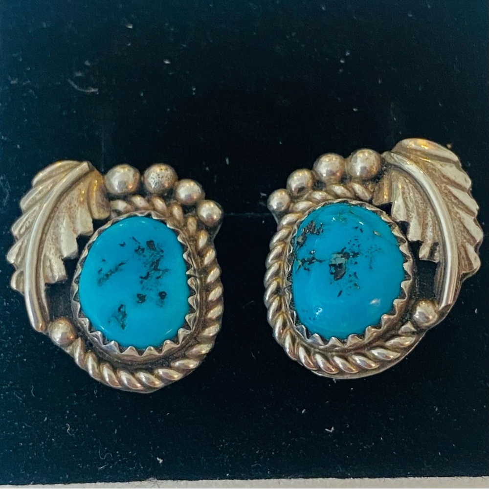 Turquoise and sterling silver earrings